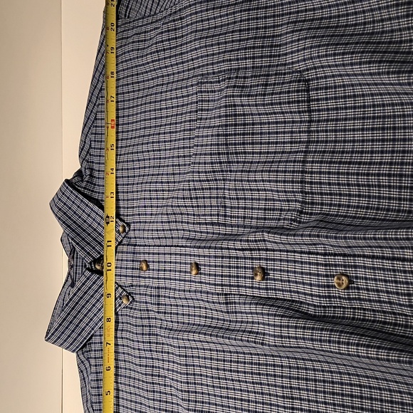 Arrow men's long sleeve button-down shirt large blue/white plaid check - Picture 4 of 11